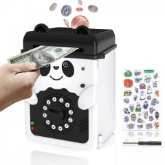 MOMMED Piggy Bank, Money Bank, Mini ATM con contraseña, Hucha electrónica para niños, niñas y adultos, Panda ATM Piggy Bank por dinero real, Co